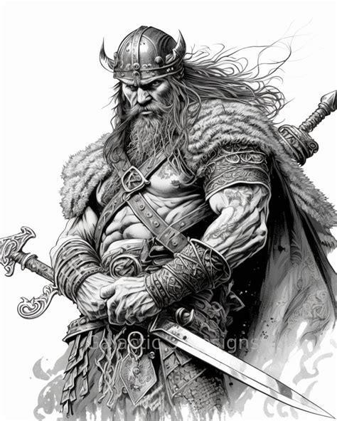 Viking Warrior Art Print, AI Generated, Digital Download, Viking Art ...