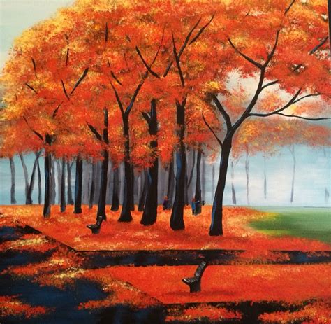 "Autumn Rain" acrylic painting by jonna wormald | Painting, Autumn ...