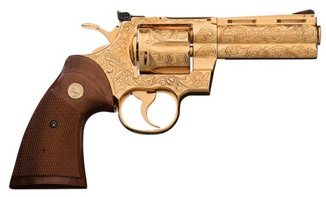 Colt Python Revolver Tom Hartliep Engraved and Gold Plated