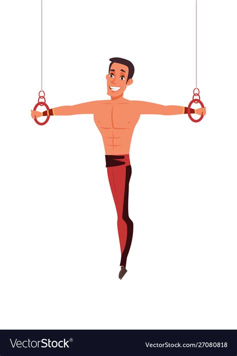 Circus acrobat gymnast flat Royalty Free Vector Image