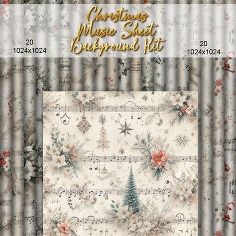 Christmas Music Sheet Background Kit - CUP1261563_77133 | Craftsuprint