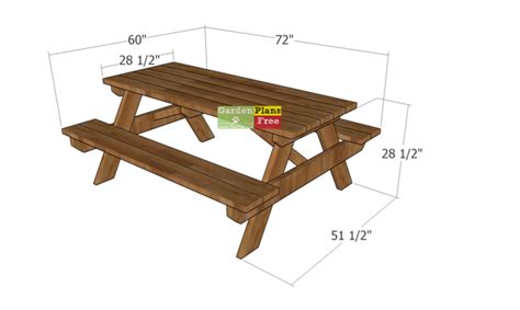 6 foot Picnic Table Plans – PDF Download - GardenPlansFree