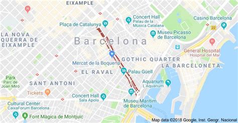 Map of La Rambla, Barcelona, Spain | Map, La rambla, Barcelona