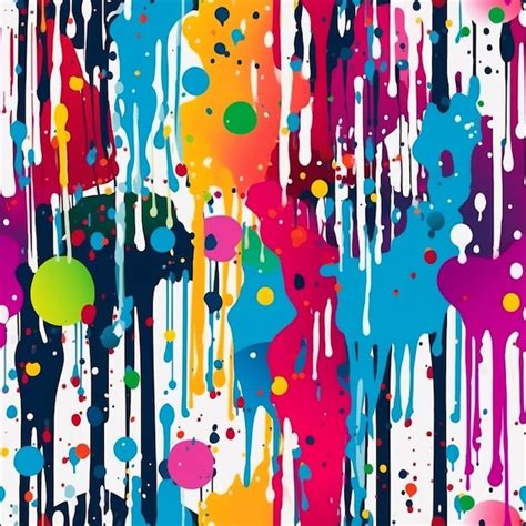 Premium AI Image | A colorful painting of a bunch of colorful, colorful, splatters.