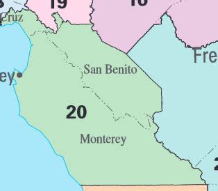 20th Congressional District California Map Black And Whitw - Map