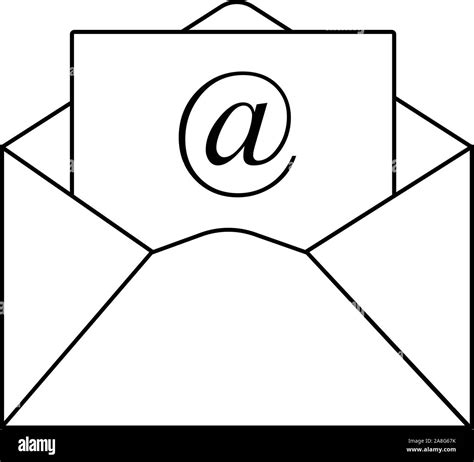 Outline email icon in trendy flat style on white background. Outline email symbol for your web ...