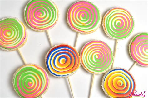 Rainbow Lollipop Cookies - Haniela's | Recipes, Cookie & Cake Decorating Tutorials