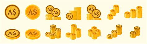 Australian Dollar Coin Icon Set 4724948 Vector Art at Vecteezy