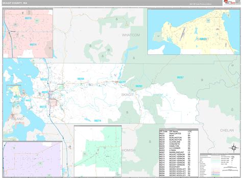 Skagit County, WA Wall Map Premium Style by MarketMAPS - MapSales