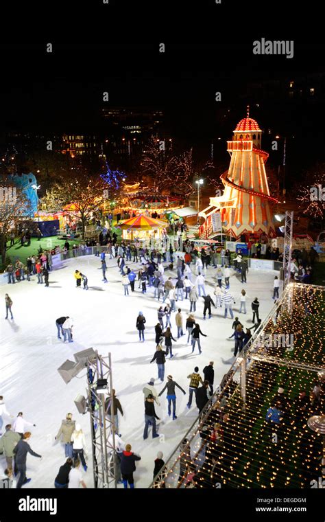 Winter Wonderland, Cardiff Civic Centre, Cardiff, Wales, UK Stock Photo ...