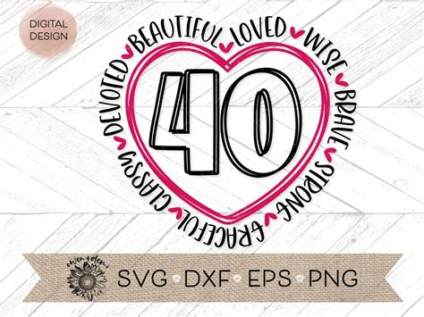 40th Birthday SVG Fortieth Birthday Svg Words of Affirmation Birthday SVG 40th Birthday PNG - Etsy