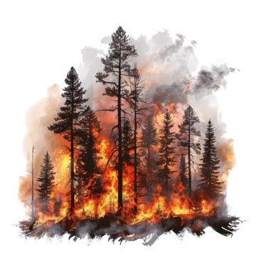 Warning Wildfire Forest Fire Burning Trees, Forest, Fire, Tree PNG ...