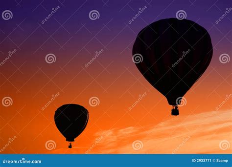 Hot Air Balloon Sunrise stock image. Image of basket, skyward - 2933771