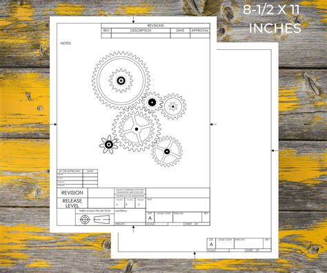 Printable Engineering Drawing, Schematic or Blueprint Template, Sheets ...