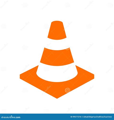 Orange Safety Cone Vector Icon Stock Vector - Illustration of icon, alertness: 99577276