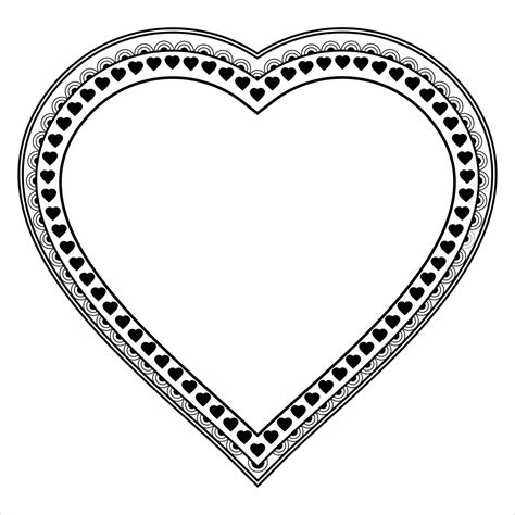 Decorative heart wedding clipart black and white 34855821 Vector Art at Vecteezy