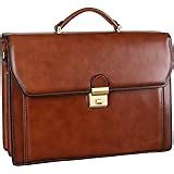 Amazon.com | Banuce Mens Leather Briefcase for Men with Lock Attache Case 14 Inch Business Bags ...