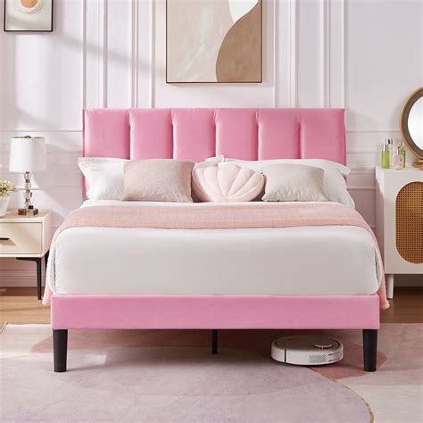 Taomika, Queen Size Tufted Upholstered Platform Bed Frame with ...