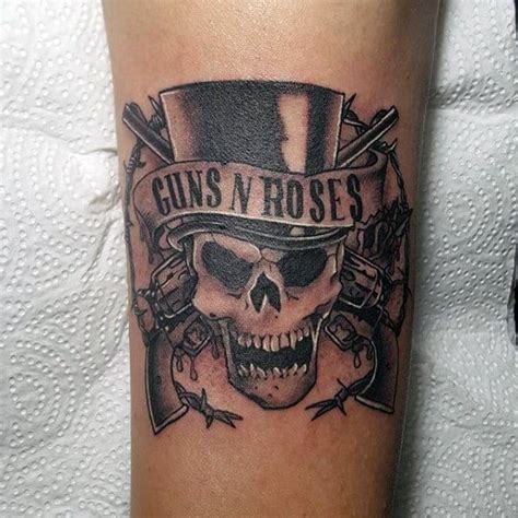 40 Guns And Roses Tattoo Designs For Men - Hard Rock Band Ink Ideas