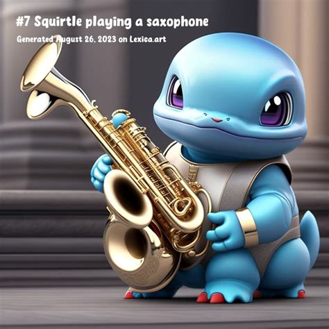 #7 Squirtle playing a saxophone gust 26, 2023 on Lexica.art - iFunny