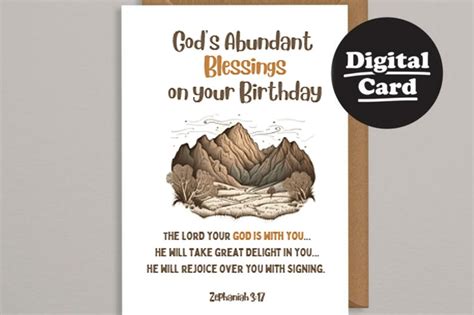 Printable Birthday Card Christian Bible Scripture Downloadable Digital Greeting Card Instant ...