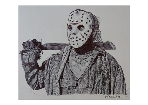 Jason Voorhees, Friday the 13th Drawing print - Etsy