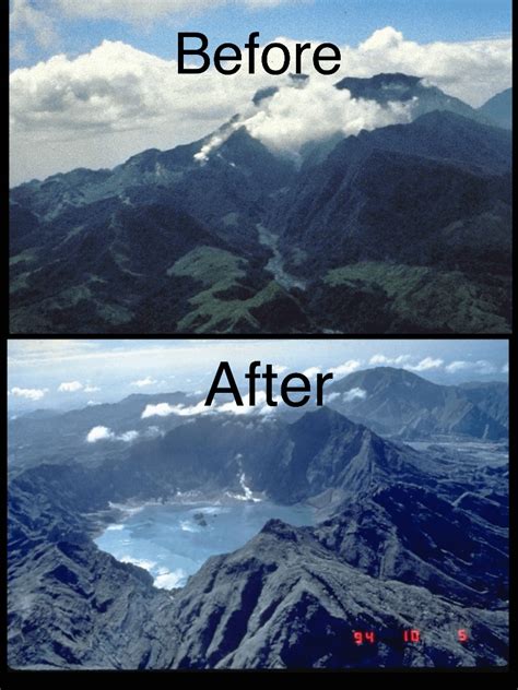 Mt Pinatubo before and after the 1991 eruption : r/ThatsInsane