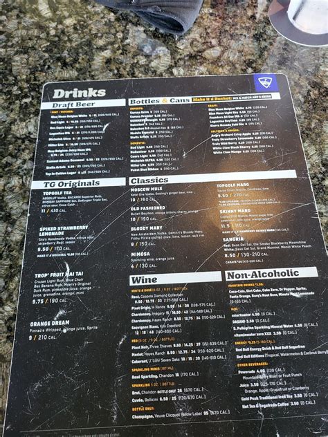 Menu at Topgolf pub & bar, Naperville