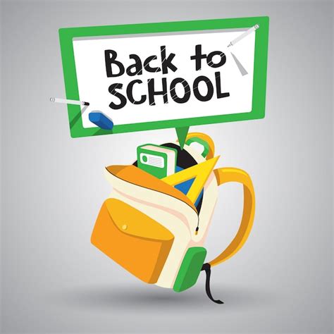 Premium Vector | Open bag back to school illustration concept