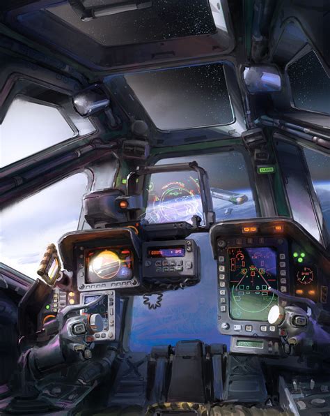 Cockpit, John Wallin Liberto on ArtStation at https://www.artstation.com/artwork/RYDwre ...