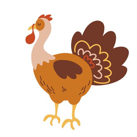 Turkey. Poultry. Cute cartoon turkey bird. Thanksgiving Day. Animals ...