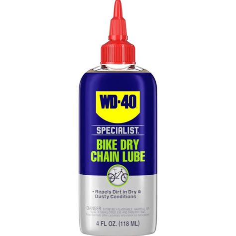 WD-40 SPECIALIST 4 oz. Bike Dry Chain Lube, High-Performance Lubricant for Dry & Dusty ...