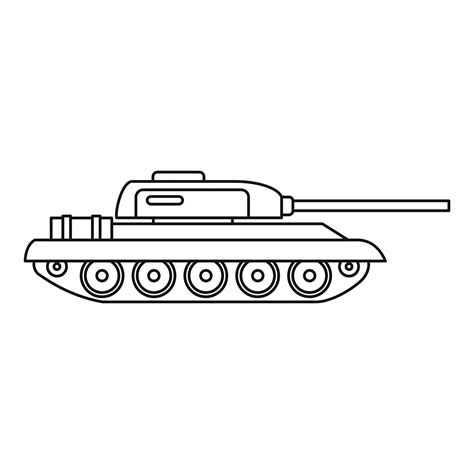 Defense, gun, line, military, outline, tank, weapon icon - Download on Iconfinder