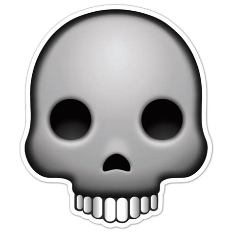 Pegatina de emoticono emoji cráneo de calavera humano