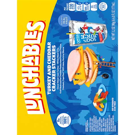 Lunchables Turkey & Cheddar Cracker Stackers with 100% Juice - Shop Snack trays at H-E-B