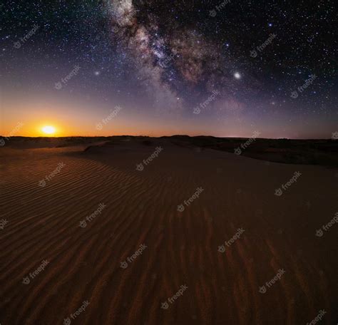 Premium Photo | Amazing views of the sahara desert under the night starry sky