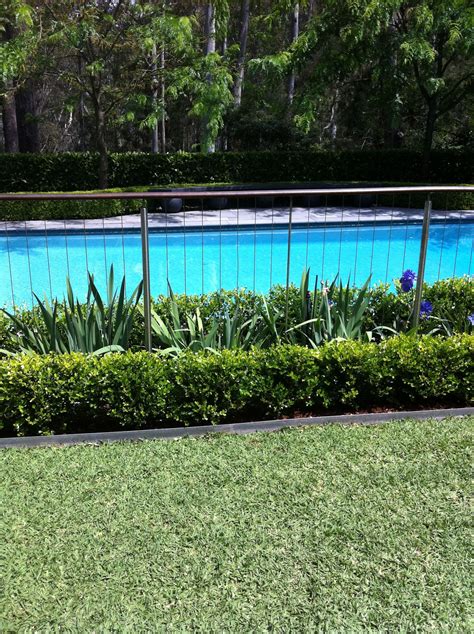 Pool fence | Pool fencing landscaping, Garden pool, Pool landscaping