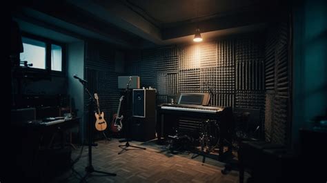 Premium Photo | Recording studio A soundproofed room equipped AI generated