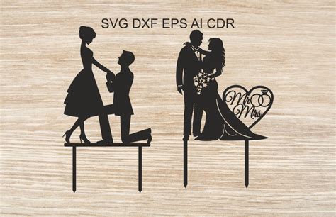 Bride groom svg Mr and mrs DXF Wedding cake topper SVG topper | Etsy