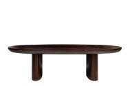 The wooden dining table Pablo is a beautiful contemporary oval dining table made of eucalyptus wood