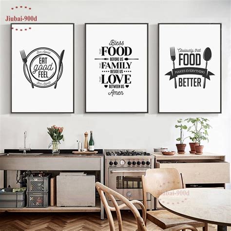 Kitchen Decor Food Quote Canvas Painting Wall Art Print Poster, Wall ...