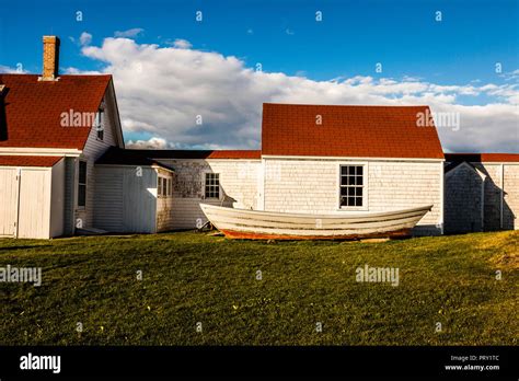 Monhegan Island Lighthouse and Quarters and The Monhegan Museum Monhegan Island, Maine, USA ...