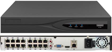 IP Network 12MP 16 Channel NVR : 16x PoE Ports, 4096×3072 Resolution, 2X SATA, H.265, ONVIF ...