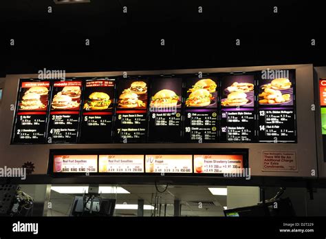 McDonald's menu, New York City, USA Stock Photo - Alamy