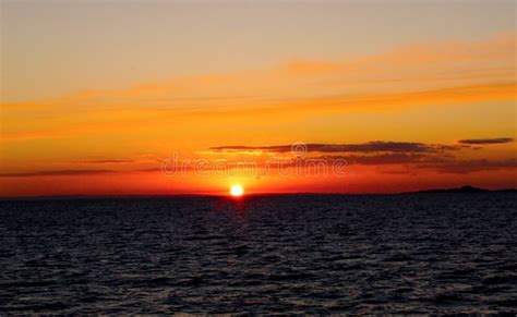 Beautiful Golden Sunset Captured while Im in the Middle of the Ocean Stock Image - Image of ...