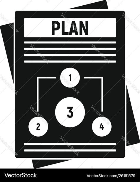 Management plan icon simple style Royalty Free Vector Image