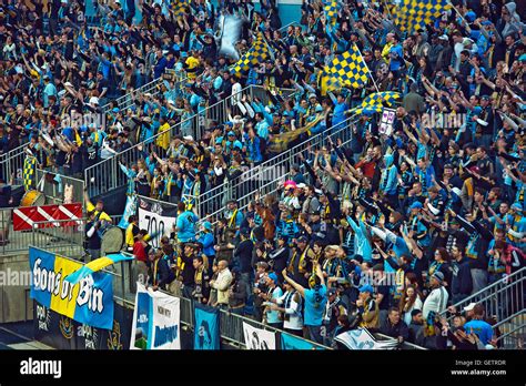 Philadelphia Union supporters section during an MLS soccer match Stock ...