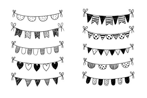 Happy Birthday Banner Clip Art Black And White