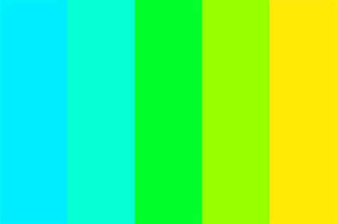 blue mint green lime yellow Color Palette