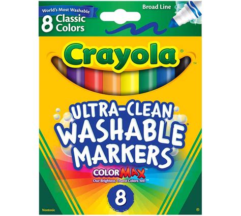 Crayola 8 Washable Markers Multicolor, Kids Markers Washable